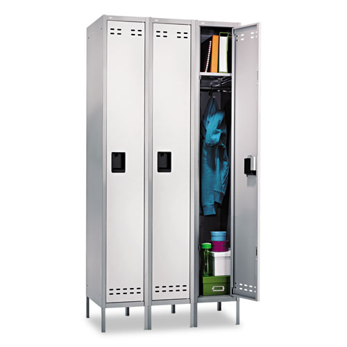 Single-Tier, Three-Column Locker, 36w x 18d x 78h, Two-Tone Gray. Picture 2