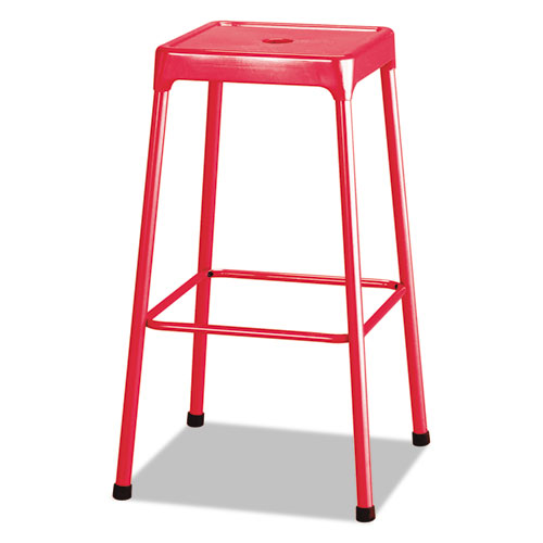 Bar-Height Steel Stool, Red. Picture 1