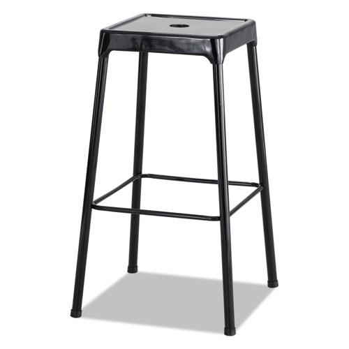 Bar-Height Steel Stool, Backless, Supports Up to 250 lb, 29" Seat Height, Black. The main picture.