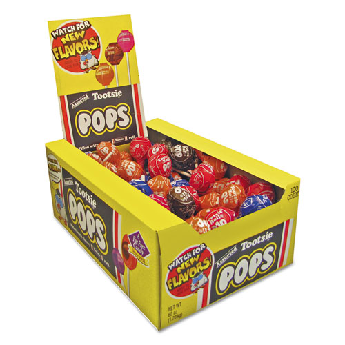Tootsie Pops, Assorted Original Flavors, 0.6 oz Lollipops, 100/Box. Picture 1