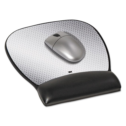 Antimicrobial Gel Large Mouse Pad with Wrist Rest, 9.25 x 8.75, Black. Picture 2