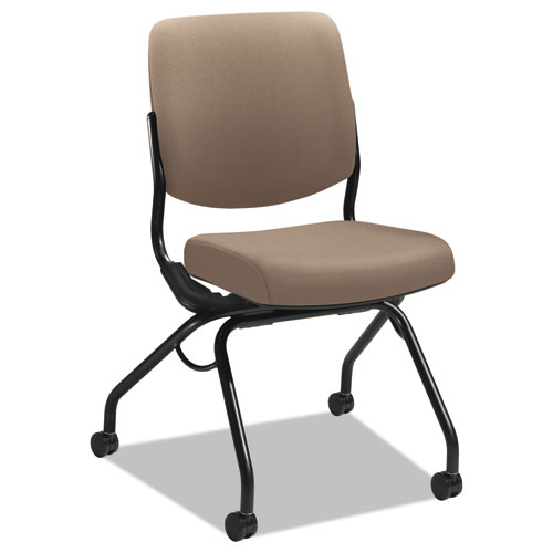 Perpetual Series Folding Nesting Chair, Supports Up to 300 lb, 19.13" Seat Height, Morel Seat, Morel Back, Black Base. The main picture.