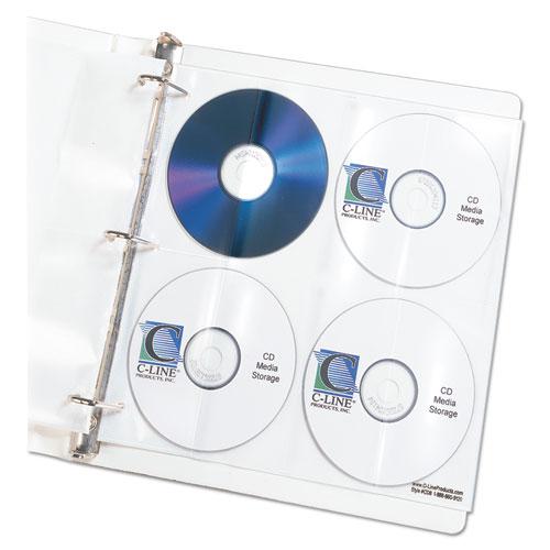 Deluxe CD Ring Binder Storage Pages, Standard, Stores 8 CDs, 5/Pack. Picture 1