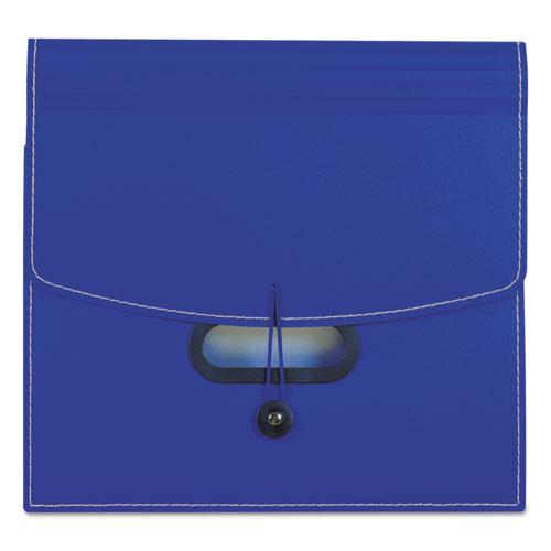 13-Pocket Ladder Expanding File, 10" Expansion, 13 Sections, 1/13-Cut Tab, Letter Size, Blue. Picture 2