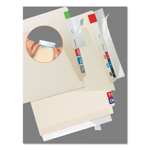 Self-Adhesive Label/File Folder Protector, Strip, 2 x 11, Clear, 100/Pack. Picture 1