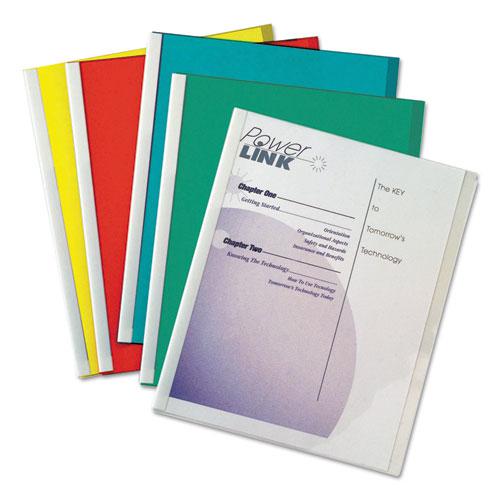Vinyl Report Covers, 0.13" Capacity, 8.5 x 11, Clear/Assorted, 50/Box. The main picture.