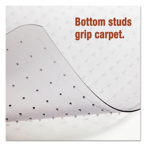 Moderate Use Studded Chair Mat for Low Pile Carpet, 45 x 53, Wide Lipped, Clear. Picture 4