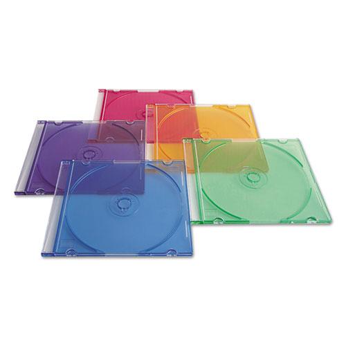 CD/DVD Slim Case, Assorted Colors, 50/Pack. Picture 1