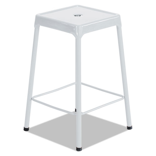 Counter-Height Steel Stool, White. Picture 1
