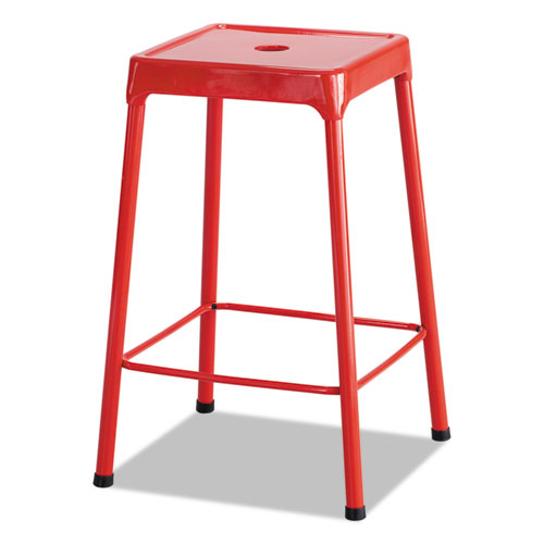 Counter-Height Steel Stool, Red. Picture 1