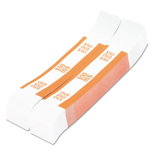 Currency Straps, Orange, $50 in Dollar Bills, 1000 Bands/Pack. Picture 3