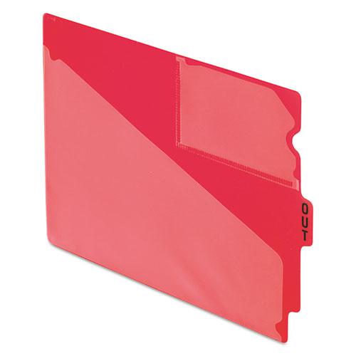 Colored Poly Out Guides with Center Tab, 1/3-Cut End Tab, Out, 8.5 x 11, Red, 50/Box. Picture 1