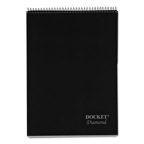 Docket Diamond Top-Wire Ruled Planning Pad, Wide/Legal Rule, Black Cover, 60 White 8.5 x 11.75 Sheets. Picture 2