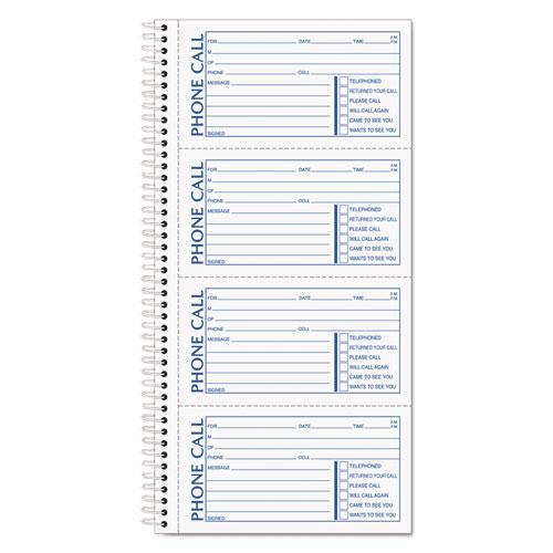 Second Nature Phone Call Book, Two-Part Carbonless, 5 x 2.75, 4 Forms/Sheet, 400 Forms Total. Picture 1