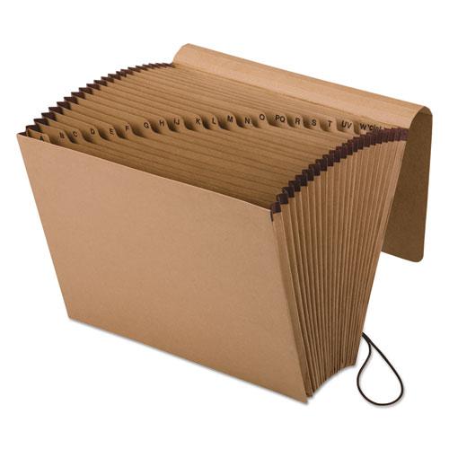 Kraft Indexed Expanding File, 21 Sections, Elastic Cord Closure, 1/21-Cut Tabs, Letter Size, Brown. Picture 1