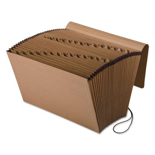 Kraft Indexed Expanding File, 31 Sections, Elastic Cord Closure, 1/15-Cut Tabs, Legal Size, Brown. Picture 1