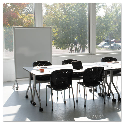 Rumba Full Panel Whiteboard Collaboration Screen, 42w x 16d x 54h, White/Gray. Picture 4