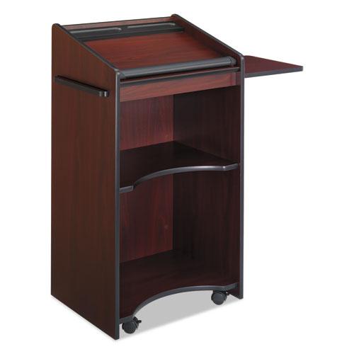 Executive Mobile Lectern, 25.25 x 19.75 x 46, Mahogany. Picture 2