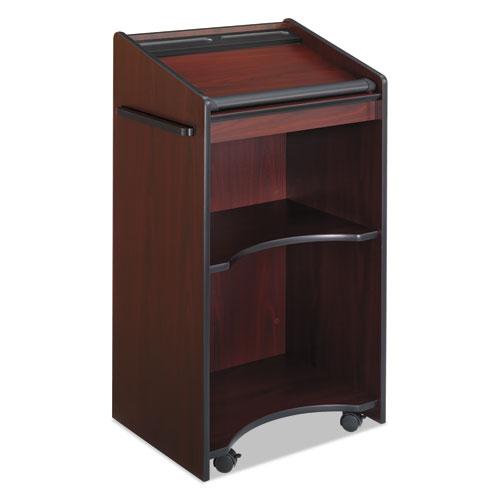 Executive Mobile Lectern, 25.25 x 19.75 x 46, Mahogany. Picture 3