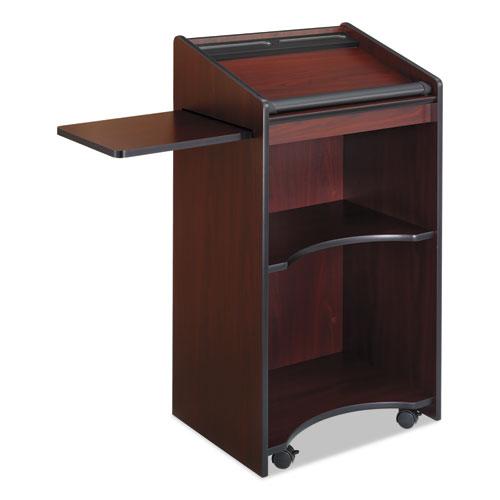 Executive Mobile Lectern, 25.25 x 19.75 x 46, Mahogany. Picture 4