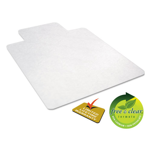EconoMat Anytime Use Chair Mat for Hard Floor, 45 x 53 w/Lip, Clear. Picture 4