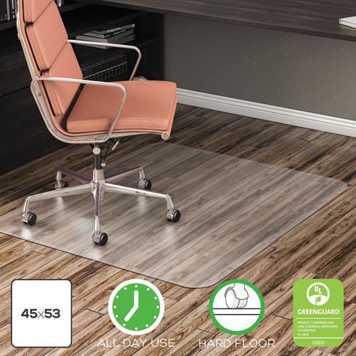 EconoMat All Day Use Chair Mat for Hard Floors, Rolled Packed, 45 x 53, Clear. Picture 1