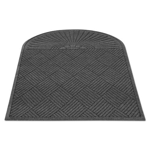 EcoGuard Diamond Floor Mat, Single Fan, 36 x 72, Charcoal. Picture 1