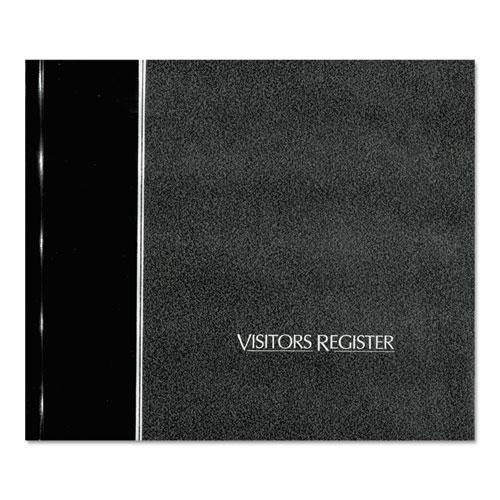 Hardcover Visitor Register Book, Black Cover, 9.78 x 8.5 Sheets, 128 Sheets/Book. Picture 1