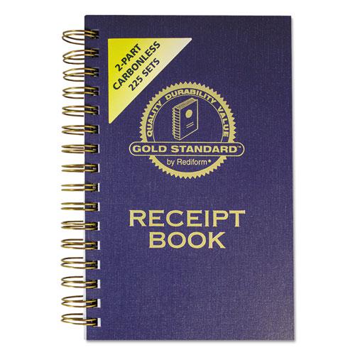 Gold Standard Money Receipt Book, Two-Part Carbonless, 5 x 2.75, 3 Forms/Sheet, 225 Forms Total. Picture 2