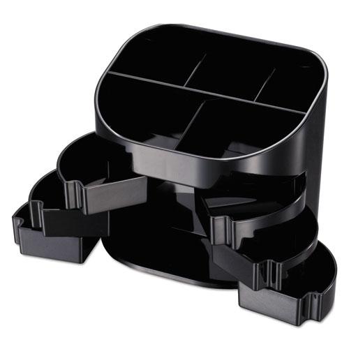 Double Supply Organizer, 11-Compartments, 6 Drawers, Plastic, 6.5 x 4.75 x 5.75, Black. Picture 3