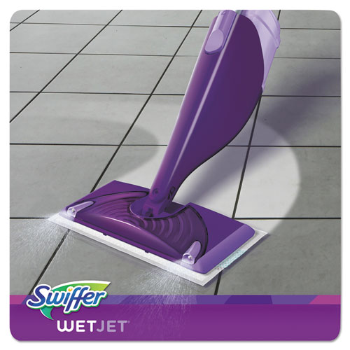 WetJet Mop, 11 x 5 White Cloth Head, 46" Purple/Silver Aluminum/Plastic Handle, 2/Carton. Picture 2
