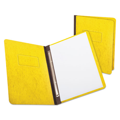 Heavyweight PressGuard and Pressboard Report Cover w/ Reinforced Side Hinge, 2-Prong Metal Fastener, 3" Cap, 8.5 x 11, Yellow. Picture 1