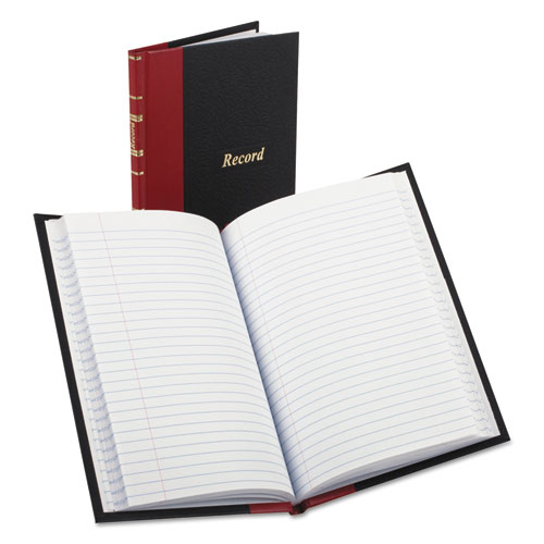 Record and Account Book with Red Spine, Custom Rule, Black/Red/Gold Cover, 7.5 x 5 Sheets, 144 Sheets/Book. Picture 1