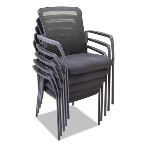Alera TCE Series Mesh Guest Stacking Chair, 26" x 25.6" x 36.2", Black. Picture 7