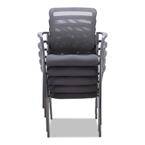 Alera TCE Series Mesh Guest Stacking Chair, 26" x 25.6" x 36.2", Black. Picture 8