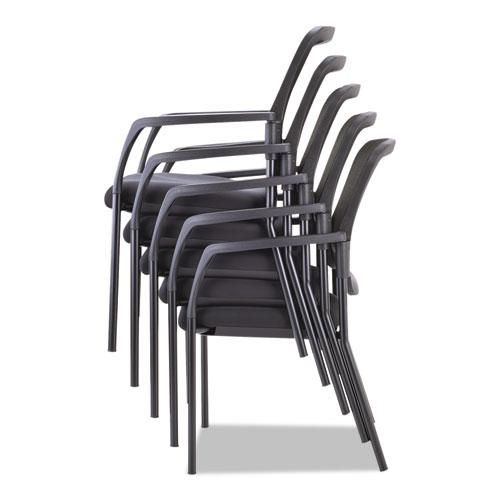 Alera TCE Series Mesh Guest Stacking Chair, 26" x 25.6" x 36.2", Black. Picture 9
