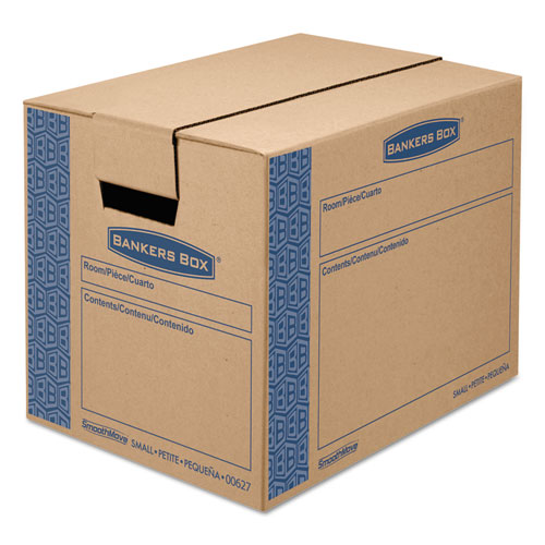 SmoothMove Prime Small Moving Boxes, 16l x 12w x 12h, Kraft/Blue, 15/CT. Picture 1