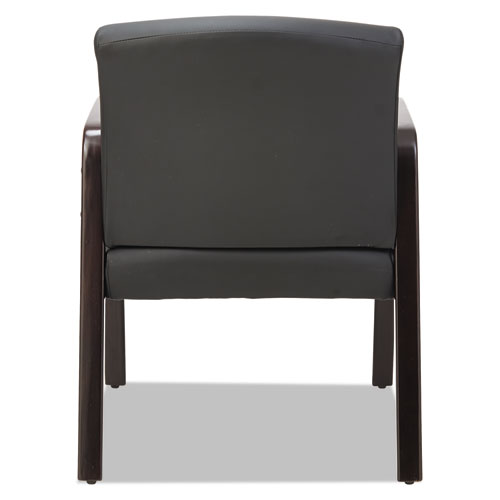 Alera Reception Lounge WL Series Guest Chair, 24.21" x 24.8" x 32.67", Black Seat, Black Back, Espresso Base. Picture 5