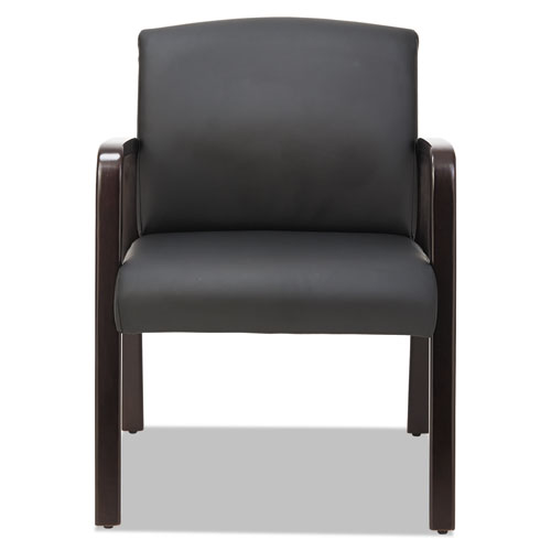 Alera Reception Lounge WL Series Guest Chair, 24.21" x 24.8" x 32.67", Black Seat, Black Back, Espresso Base. Picture 2