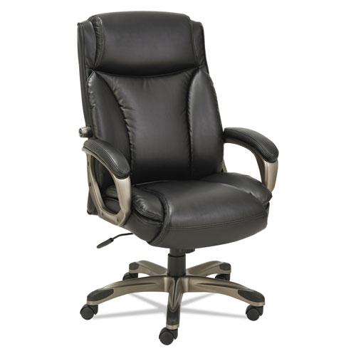 Alera Veon Series Executive High-Back Bonded Leather Chair, Supports Up to 275 lb, Black Seat/Back, Graphite Base. Picture 10