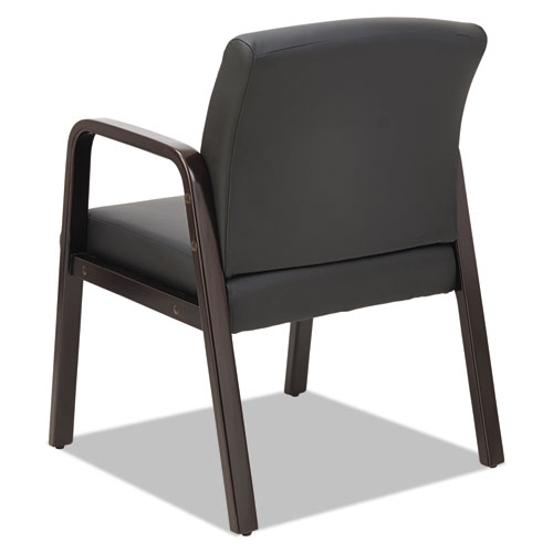 Alera Reception Lounge WL Series Guest Chair, 24.21" x 24.8" x 32.67", Black Seat, Black Back, Espresso Base. Picture 6
