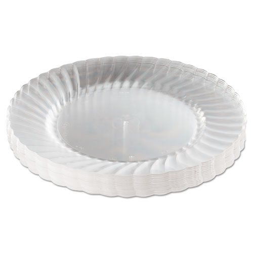 Classicware Plastic Plates, 9" dia, Clear, 12/Pack, 15 Packs/Carton. Picture 1