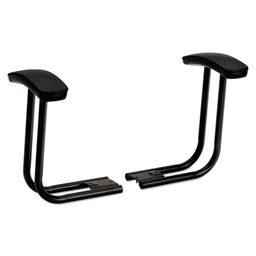 Optional Fixed T-Arms for HON ComforTask Series Swivel Task Chairs, Black, 2/Set. Picture 1