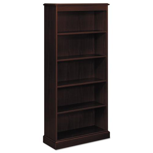 94000 Series Five-Shelf Bookcase, 35.75w x 14.31d x 78.25h, Mahogany. Picture 1