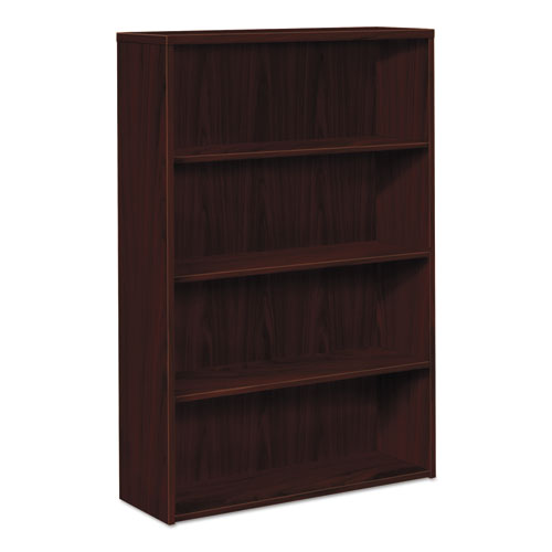 10500 Series Laminate Bookcase, Four-Shelf, 36w x 13.13d x 57.13h, Mahogany. Picture 1