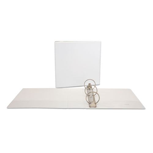 Deluxe Round Ring View Binder, 3 Rings, 3" Capacity, 11 x 8.5, White. The main picture.