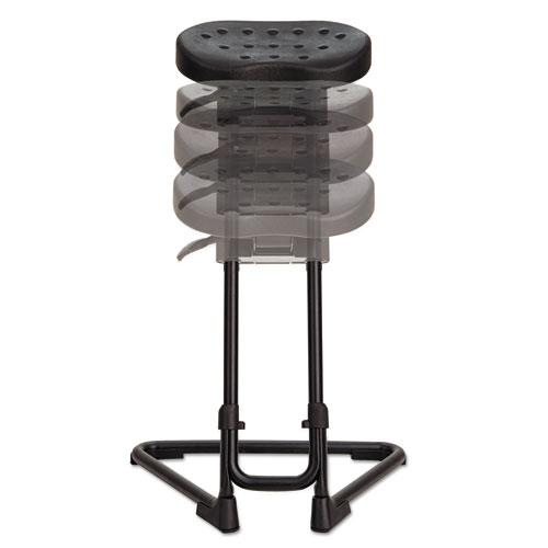 Alera SS Series Sit/Stand Adjustable Stool, Supports Up to 300 lb, Black. Picture 8