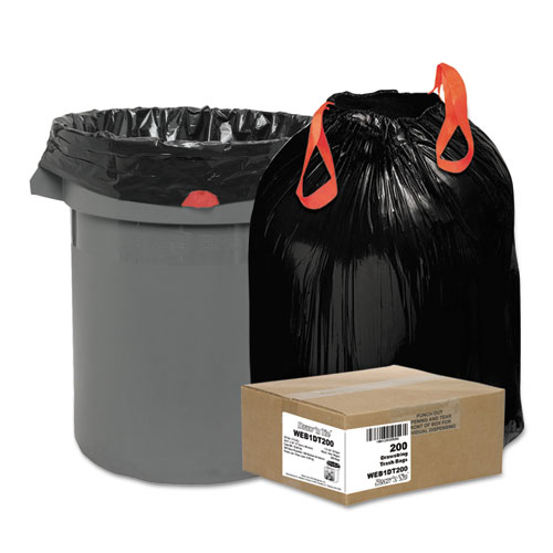 Heavy-Duty Trash Bags, 30 gal, 1.2 mil, 30.5" x 33", Black, 25 Bags/Roll, 8 Rolls/Box. Picture 1