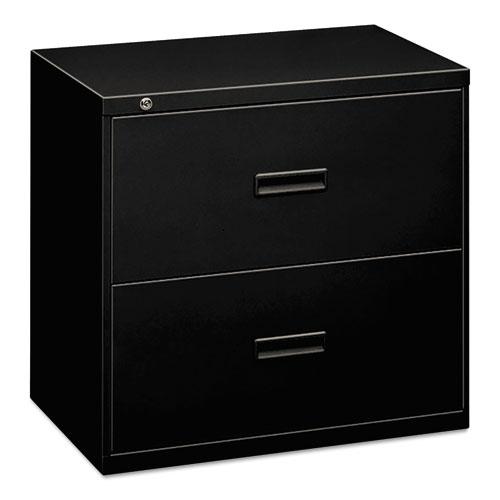 400 Series Lateral File, 2 Legal/Letter-Size File Drawers, Black, 36" x 18" x 28". Picture 1