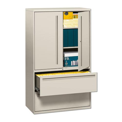 Brigade 700 Series Lateral File, Three-Shelf Enclosed Storage, 2 Legal/Letter-Size File Drawers, Gray, 42" x 18" x 64.25". Picture 1